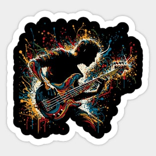 Bass Guitar Player Sticker